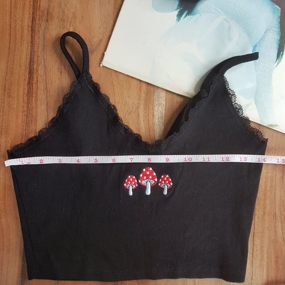 Streetwear Society - Ribbed Mushroom Crop Top - Sz M - Picture 9 of 11